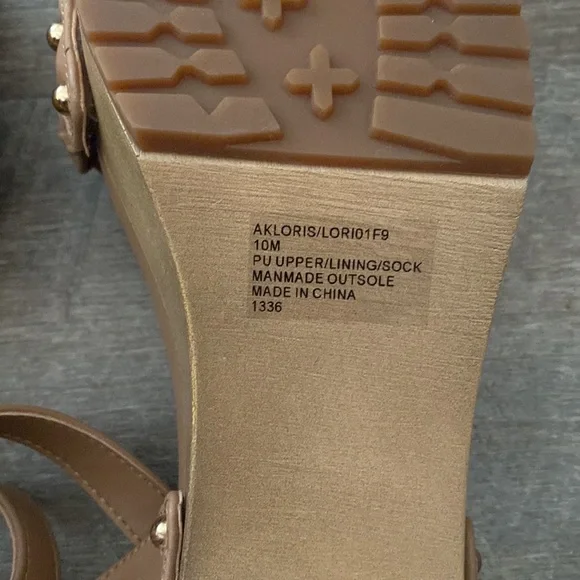 NWOT ANNE KLEIN LORIS WOVEN ANKLE STRAP PLATFORM SANDAL IN COGNAC. SZ.10 - Picture 4 of 4